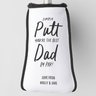 Golf dad modern black white typography funny chic golf head cover