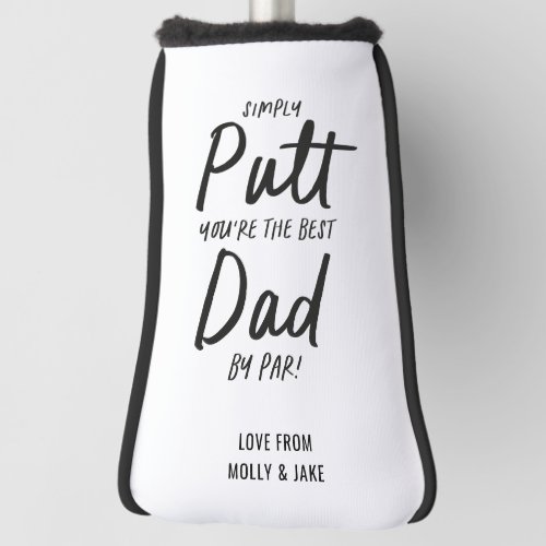 Golf dad modern black white typography funny chic  golf head cover