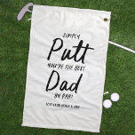 Golf dad modern black white typography funny golf towel<br><div class="desc">Golf dad modern black and white typography funny best dad by par. Ideal Christmas,  birthday,  Fathers day gift for him.</div>