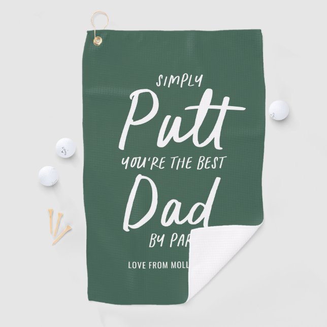 Golf dad modern green typography funny golf  towel (InSitu)