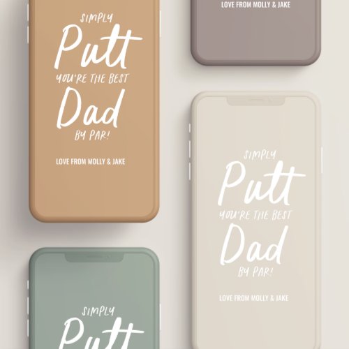 Golf dad modern khaki green typography funny chic iPhone 13 pro case