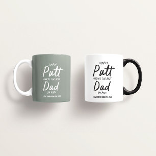 Golf dad modern khaki green typography funny chic  coffee mug