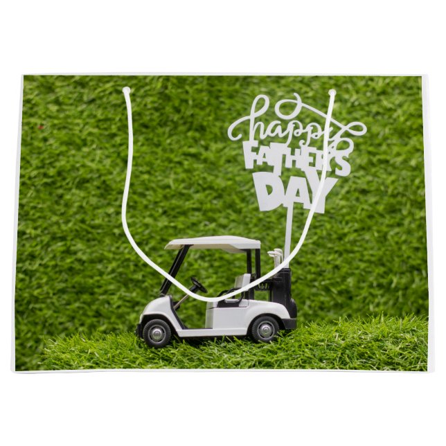 Golf Dad on Father's Day  Gift for Daddy Large Gift Bag (Front)