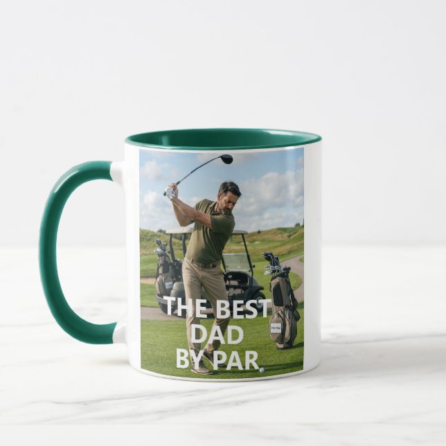 Golf Dad Photo Mug - Custom Face Coffee Cup (Left)