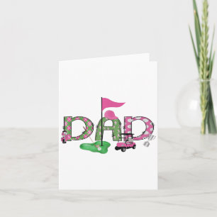 Golf Dad Pink Hole In One Golf 1st Birthday Girl Card