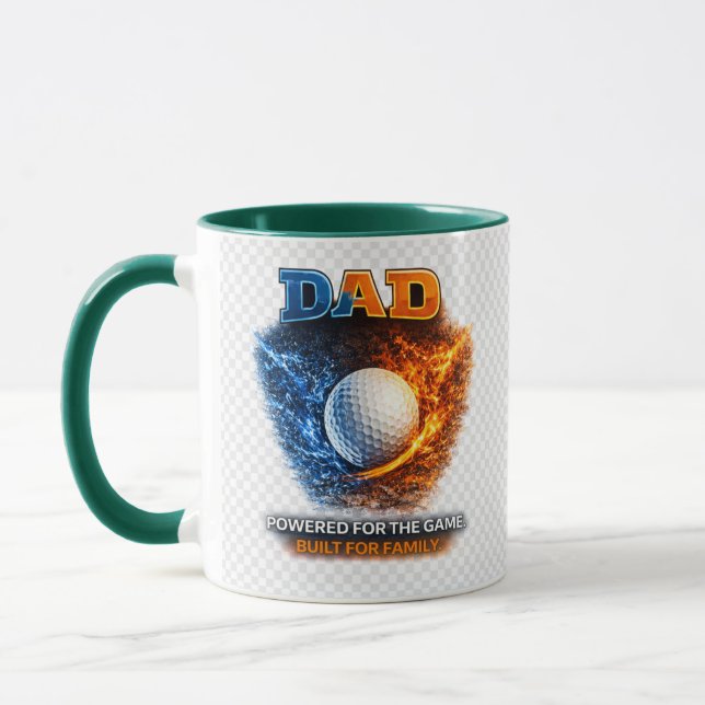 Golf Dad Shield Logo Mug – Charged for the Game Dr (Left)