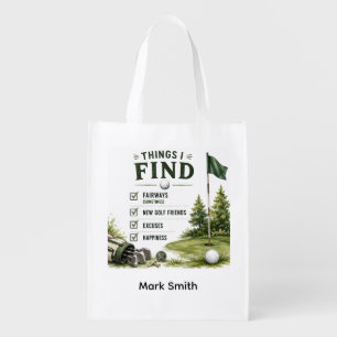 Golf Daily Life Funny Checklist Collection Grocery Bag