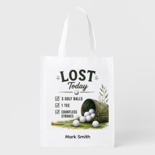 Golf Daily Life Funny Checklist Collection Grocery Bag