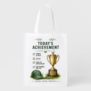 Golf Daily Life Funny Checklist Grocery Bag