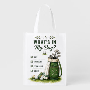 Golf Daily Life Funny Checklist Grocery Bag