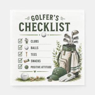 Golf Daily Life Funny Checklist Napkins