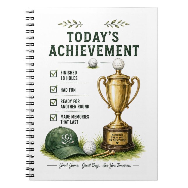Golf Daily Life Funny Checklist Notebook (Front)