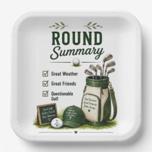 Golf Daily Life Funny Checklist Paper Plates