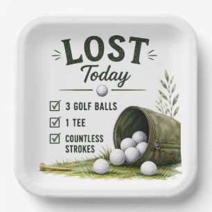 Golf Daily Life Funny Checklist Paper Plates