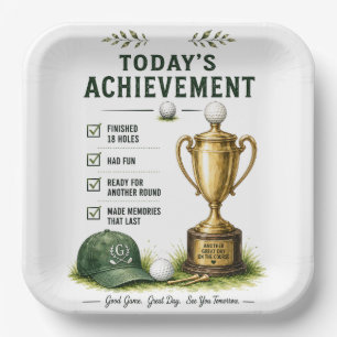 Golf Daily Life Funny Checklist Paper Plates