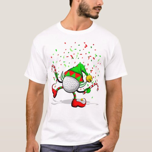 Golf Dancing Christmas Elf T_Shirt