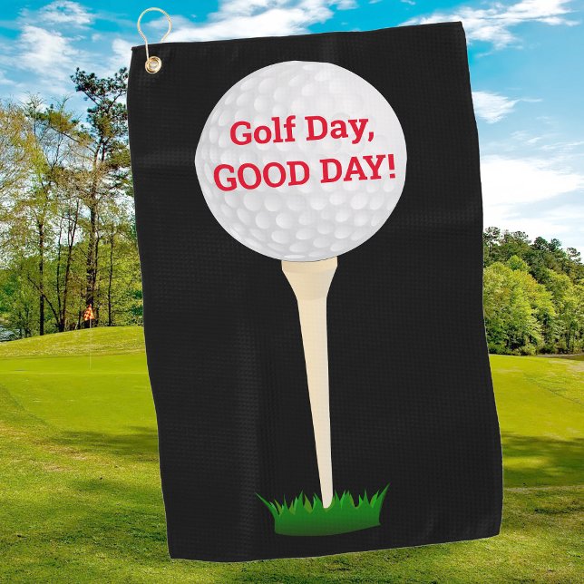 "Golf Day, Good Day! DIY Message Ball & Tee, Black Golf Towel (Creator Uploaded)