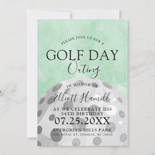 Golf Day Outing  Golf Themed Green Invite