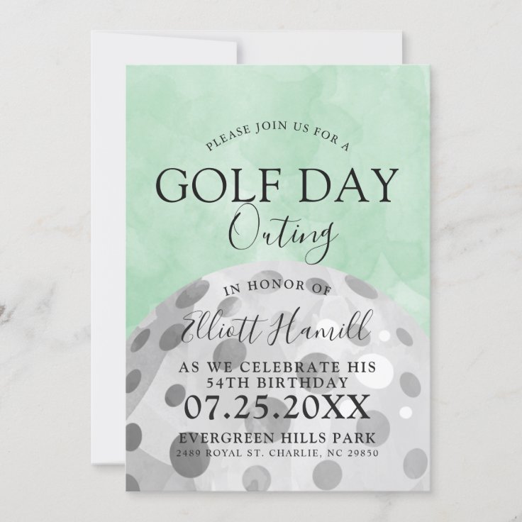 Golf Day Outing | Golf Themed Green Invite | Zazzle