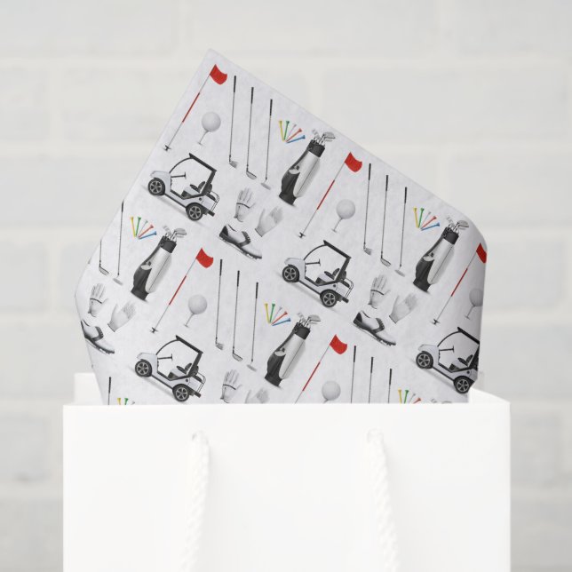 Golf Decoupage Tissue Paper (Gift Bag)