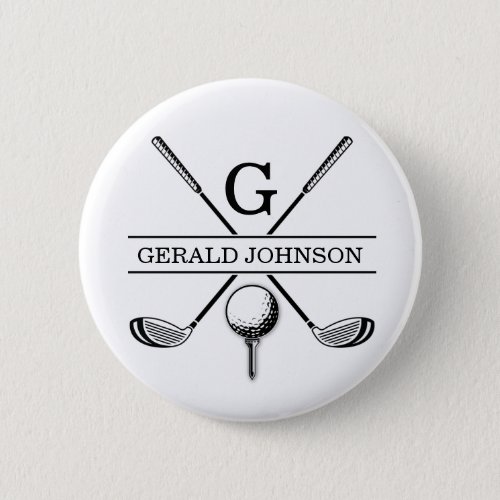 Golf Design Monogram Template Button
