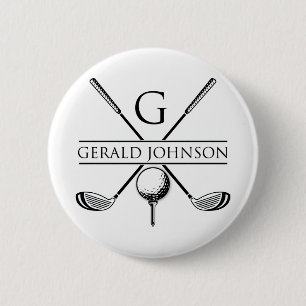 Golf Design Monogram Template Button
