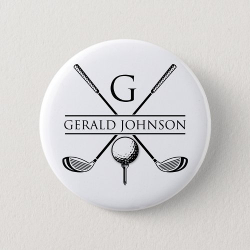 Golf Design Monogram Template Button