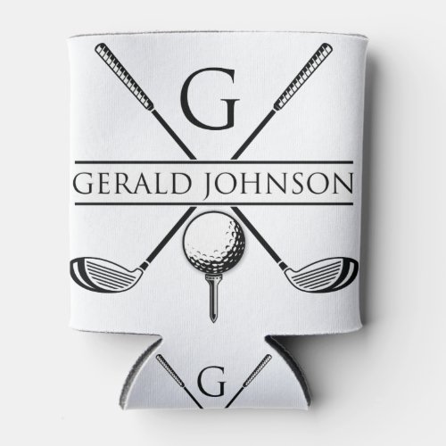 Golf Design Monogram Template Can Cooler