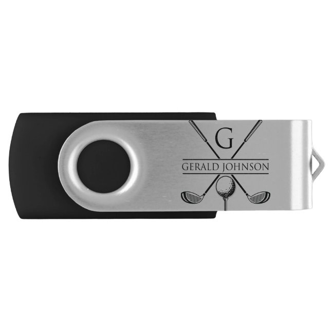 Golf Design Monogram Template Flash Drive (Front)