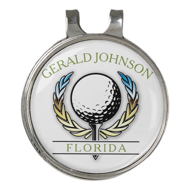 Golf Design Monogram Template Golf Hat Clip (Front)