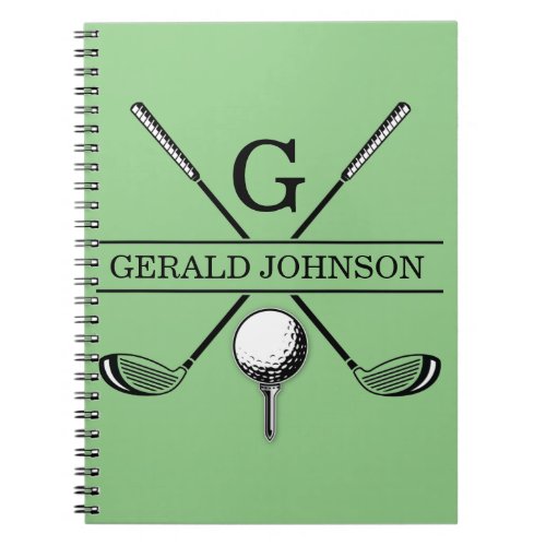 Golf Design Monogram Template Notebook