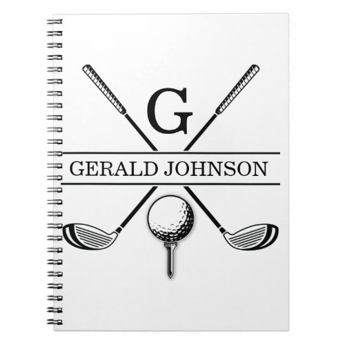 Golf Design Monogram Template Notebook