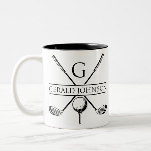 Golf Design Monogram Template Two_Tone Coffee Mug