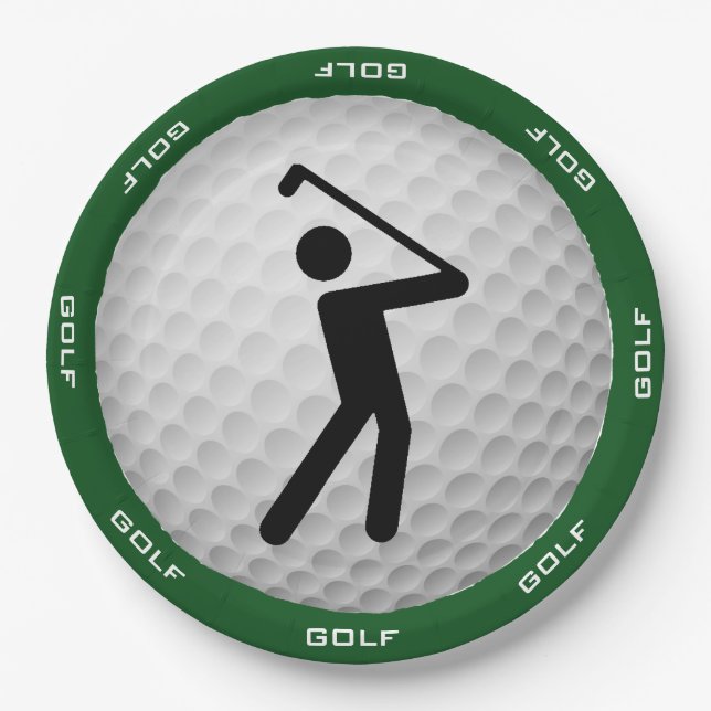 Golf Design Paper Party Plate (Front)