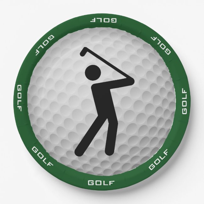 Golf Design Paper Party Plate