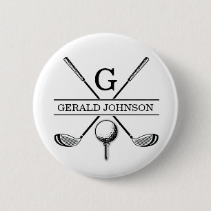 Golf Design with Wreath Monogram Template Button