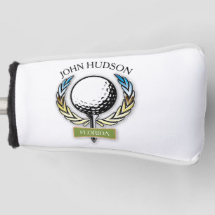 Golf Design with Wreath Monogram Template Head Cover