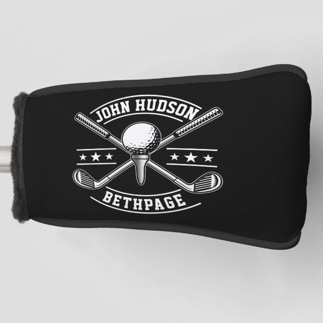 Golf Design with Wreath Monogram Template Head Cover (Front)