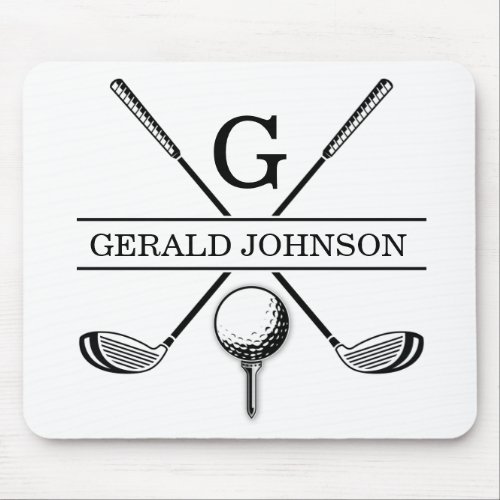 Golf Design with Wreath Monogram Template Mouse Pad