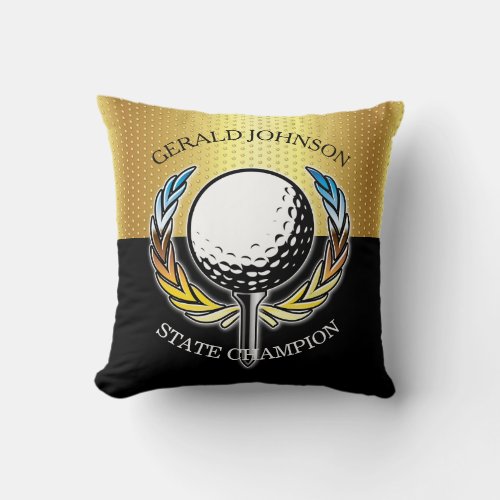 Golf Design with Wreath Throw Pillow