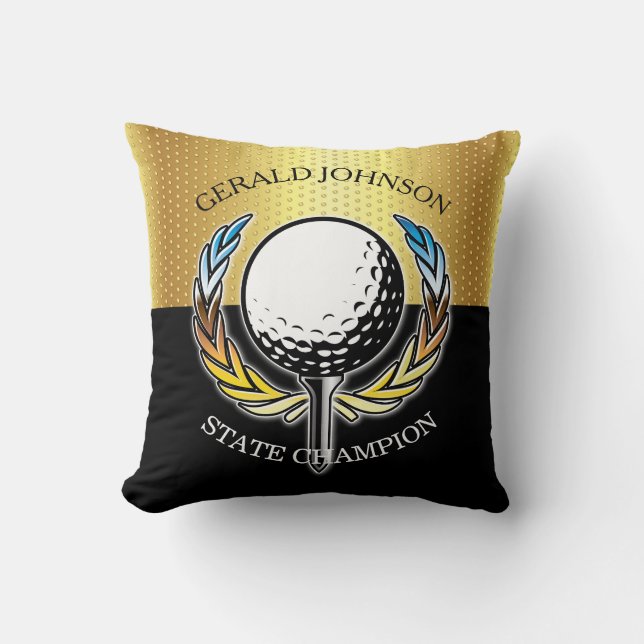 Golf Design with Wreath Throw Pillow (Front)