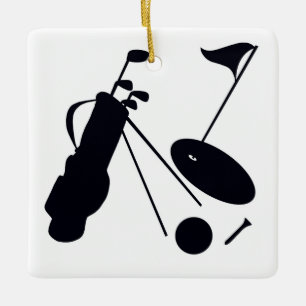 Golf designs ceramic ornament