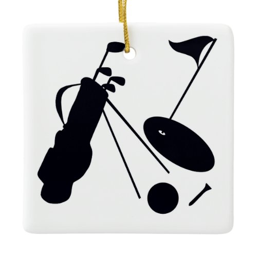 Golf designs ceramic ornament