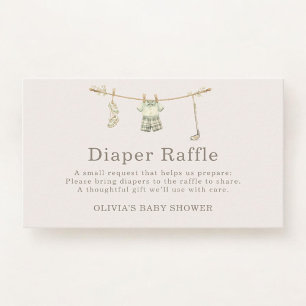 Golf Diaper Raffle Baby Shower Enclosure Card