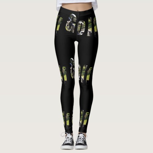 Golf Dimensional Logo Ladies Black Leggings Leggings