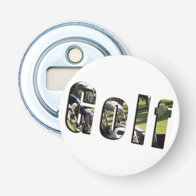 Golf Dimensional Logo, Magnetic Bottle Opener. Opener (Front)