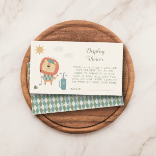 Golf Display Baby Boy Shower Little Putter Argyle Enclosure Card