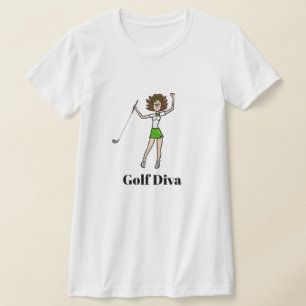 Golf Diva  Brunette Golfer T-Shirt
