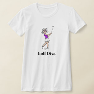 Golf Diva  Gray Hair Lady Golfer T-Shirt