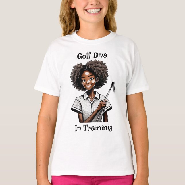 Golf Diva In Training - Junior Golf T-Shirt (Front)